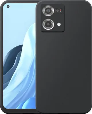 Image de Adapté à Oppo Reno 7 4G Phone Case Black Flexible Silicone TPU Case - Flexible Back Cover Case Silicone TPU - Black - Smartphonics