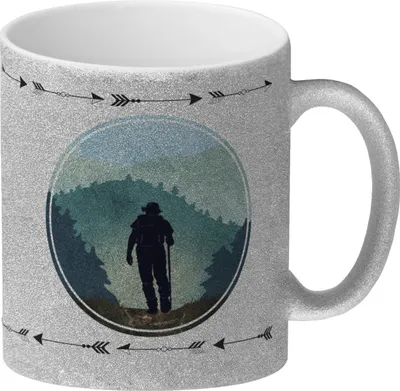 Produktbild von Mir reicht's ich geh wandern Glitzer-Kaffeebecher