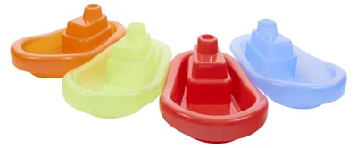 Produktbild von Idena Badeboot 4er Set - Bunte Schwimmboote Badewannenspielzeug ab 18M+