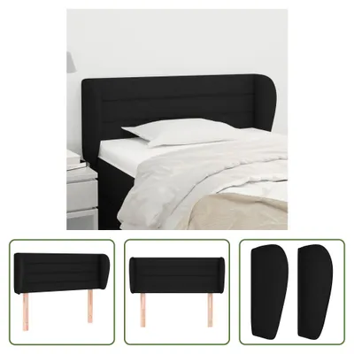 Produktbild von The Living Store Kopfteil mit Ohren Schwarz 103x23x78/88 cm Stoff