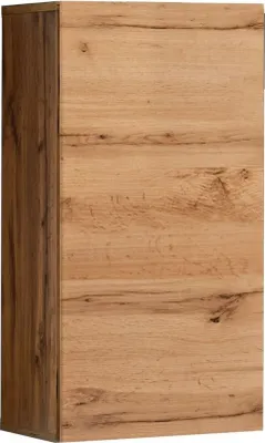 A close-up view of a wooden cabinet door with a distinct wood grain pattern.