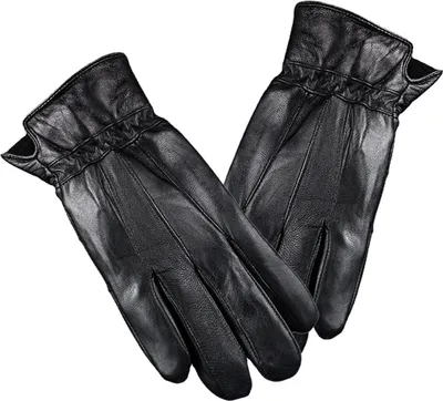 Produktbild von Herren-Lederhandschuhe, Winterwarme Vollfinger-Sporthandschuhe, Touchscreen-kompatible winddichte Fahrradhandschuhe für Outdoor-Arbeit und Erledigungen