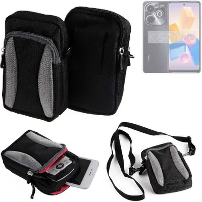Produktbild von K-S-Trade Holster Schutz Hülle kompatibel mit Infinix Hot 40 Handy Hülle Gürteltasche Umhängetasche mit Zusatzfach schwarz