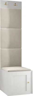 Produktbild von MIRJAN24 Garderoben-Set Orion Ramiro XXII, Schuhschrank 1D, Kleiderhakenbrett, 4x Paneel 42x42, 2 Kleiderhaken für Kleidung, Metallgriffe (Farbe: Weiß, Manila 02)