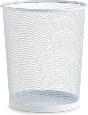 Produktbild von Papierkorb Mülleimer für Büro, Bad, Jugendzimmer & Kinderzimmer 23,5 Liter, Ø29,5 x 35 cm, Metallgeflecht, rund, weiß