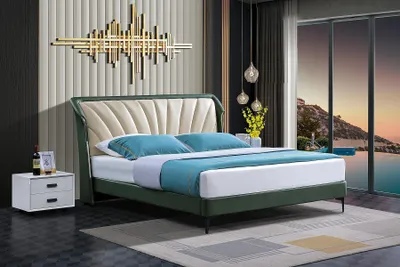 Produktbild von Bettgestell Stoff Möbel Luxus Moderne Betten Bett Textil Schlafzimmer Design Neu