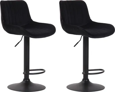 Produktbild von 2er Set Barhocker Lentini Samt schwarz schwarz