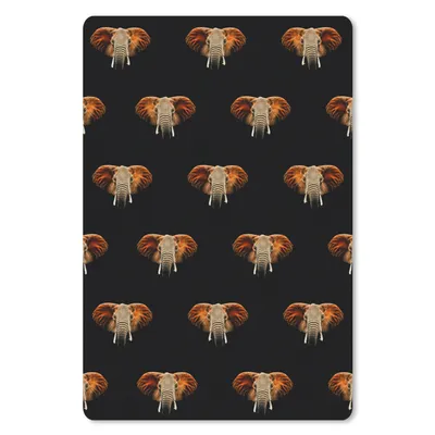 Produktbild von MuchoWow® Mauspad Mousepad Elefant - Muster - Orange 18x27 cm - Mousepads - Maus Mat - Pad - Mausunterlage