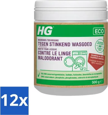 Immagine prodotto di HG Eco Additivo per bucato contro gli odori sgradevoli nel bucato 500 g - Confezione risparmio - 12 pezzi