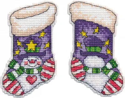 Image de Ensemble de points de croix au four "Boule de Noël". Menottes", motif de comptage, 6x10cm