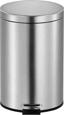 Produktbild von Runder Tretabfallsammler mit herausnehmbaren Kunststoff-Inneneimer | 3 Liter, HxBxT 27x19,5x17cm | Matt Silber