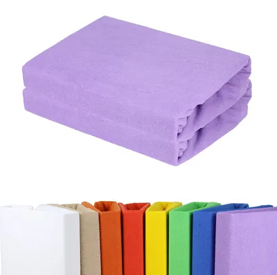 Imagen del producto de Juego de dos sábanas bajeras de 90x200 cm y 100x200 cm, color lila
