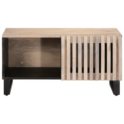 Immagine prodotto di Tavolino da Salotto Bianco 80x51x40 cm Legno Massello di Mango