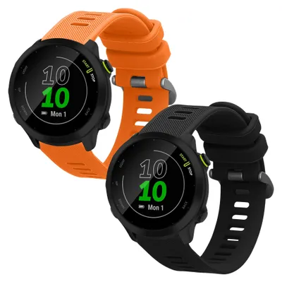Produktbild von kwmobile 2x Uhrenarmband für Garmin Forerunner 55 / Forerunner 165 / 245 / 645 / 570 42mm Armband - Fitnesstracker Band Set aus TPU Silikon -
