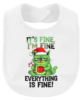 Immagine prodotto di Va bene, sto bene, tutto è a posto. Grumpy Cat, gatto, divertente, bavaglino per bambini, bianco