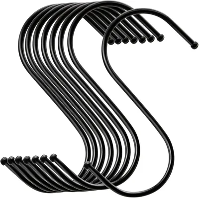 Produktbild von S Haken 20 Stück, Schwarz, Heavy Duty Metall, Edelstahl, für Küche