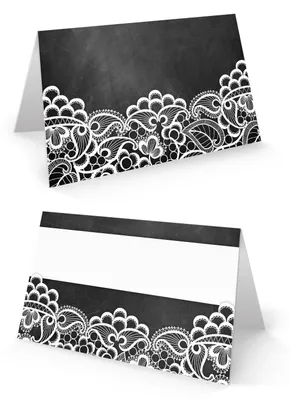 Produktbild von 100 kleine schwarz weiß SPITZE Tischkarte Namensschild Karten für Namen Platzkarte Sitzkarte Tisch-Deko Hochzeit Jubiläum Fest FÜR JEDEN STIFT Tafelkreide vintage look25 Stück