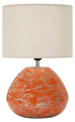 Image de Lampe de table en céramique et en fer, dimensions 30x49 cm, couleur orange, modèle Mauro Ferretti