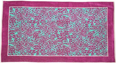 Produktbild von Sympathica Family Strandtuch Liegetuch Cayman Leopard türkis lila 90x180 10125