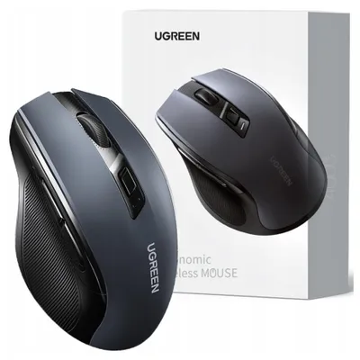 Productafbeelding van Ugreen 6957303898558, Geschikt voor rechtshandigen, Optische sensor, Draadloos (RF) + Bluetooth, 4000 DPI, Zwart