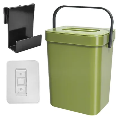 Produktbild von Hängender Mülleimer 5 l, mit Deckel, grün, für Küche