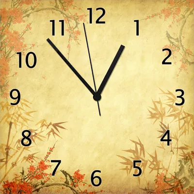 Produktbild von Wallario Design Wanduhr Herbststimmung  alter Papyrus mit Herbstmotiven aus Echtglas, Größe 30 x 30 cm