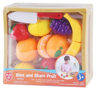 Immagine prodotto di Giocattolo che affetta la frutta in una scatola - 11 pezzi - giocattolo colorato per bambini