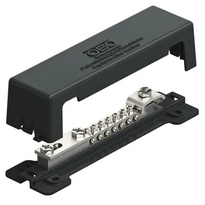 Produktbild von OBO 1809 A Potentialausgleichsschiene V2A schwarz f.Aussenbereich 5015111