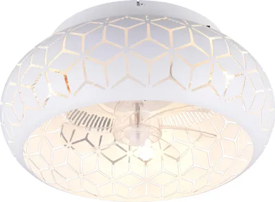 Produktbild von REALITY Deckenleuchte mit Ventilator Bidar R61574031, für 3 x E27 max. 10 Watt,  IP20, weiß