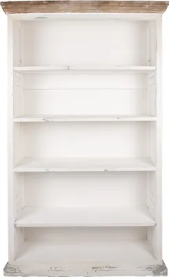 Obrázek produktu pro Knihovna Clayre & Eef s nastavitelnými policemi 116x36x195 cm Bílé dřevo