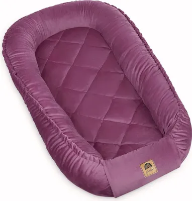 Produktbild von PIMKO Multifunktionale 2seitig Babynest Kuschelnest Kokon für Babys Nestchen antiallergischre Neugeborene Kokon 60 x 90cm Plüsch weich - Dunkelrosa
