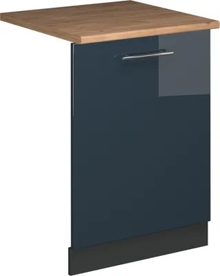 Produktbild von Geschirrspülblende Vicco Fame-Line Dunkelblau Hochglanz 60 cm , AP Eiche, Model 54814