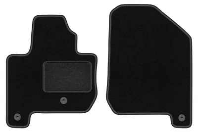 Imagen del producto de Alfombrillas delanteras de moqueta para Kia Soul EV 2013-2019 (hatchback) – 2 piezas, negras, a medida – Wielganizator LUX