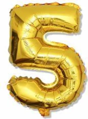 Produktbild von GoDan Luftballon Zahl Fünf (5) Gold, in XXL-Größe – 92 cm, Folienballon mit einem selbstschließenden Ventil, Zimmer- und Raumdekoration beim Geburtstag, Jubiläum, Jahrestag, Hochzeitstag oder Firmenevent