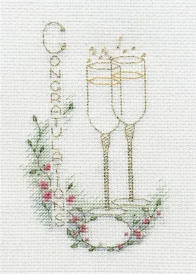 Produktbild von Bothy Threads Grußkarte Kreuzstich-Set "Glückwunsch", 9x13.3cm, DWCDG03, Zählmuster