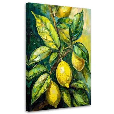 Produktbild von Leinwandbild Zitronen Acryl 70x100 Feeby Grün bild für die wand bereit zum aufhängen