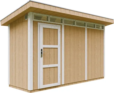 Image de Abri de jardin qualité Premium 4,3m² avec plancher et carreaux de bitume - Abri à outils L161xL411xH239 cm - Abri de jardin TIMBELA M902 - HARVEST HONEY