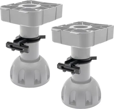 Produktbild von WAGNER Befestigungsclips 2tlg. Set - 45 x 55 mm - für Küchenfuß/Möbelfuß/Verstellfuß Kunststoff, schwarz - 12041200