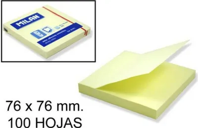 Produktbild von Milan 85401, Rechteck, Gelb, 76 mm, 76 mm, 100 Blätter, 76 mm