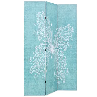 Image de vidaXL Séparation de pièce pliable 120 x 170 cm Papillon bleu