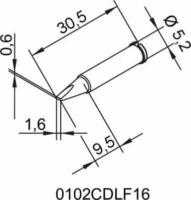 Produktbild von Lötspitze Ser.102 meißelförmig B.1,6mm 0102 CDLF16/SB ERSA