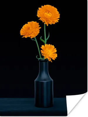 Produktbild von MuchoWow® Poster Vase - Blumen - Orange 30x40 cm - Wandplakat - Poster Kinderzimmer