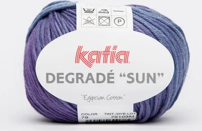 Produktbild von DEGRADE SUN, Verlaufsgarn aus Baumwoll von Katia, Farbe GRÜN/LILA (79), ca. 115m/50g