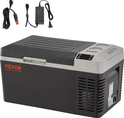 Obrázek produktu pro VEVOR 20 L chladicí box 12 / 24 V přenosná chladnička, elektrický mrazicí box malý mrazák -20  10 ℃, elektrický kompresorový chladicí box 580 x 330 x 310 mm pro auto, kempování, nákladní auto, loď atd.