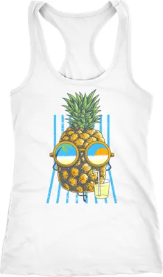 Produktbild von Damen Tank-Top chilling Ananas Racerback Neverless® weiß M