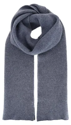 Fiebig Strickschal Wolle melange in blau