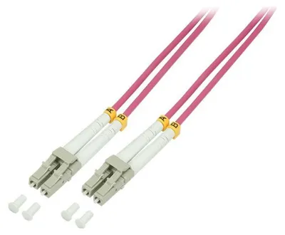 Image de LogiLink câble patch à fibres optiques, LC-Duplex - LC-Duplex, OM4, 0,5 m