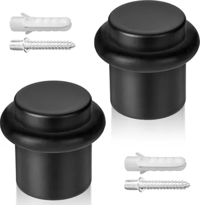 Produktbild von ECENCE Türstopper Boden zum Schrauben 2x Türaufhalter Edelstahl Ø20x25mm Door stopper Schwarz