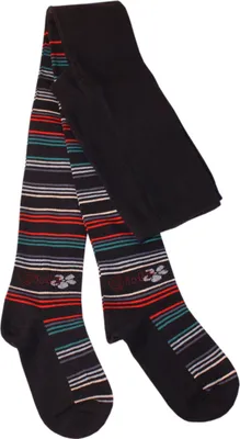 Produktbild von Kinderstrumpfhosen für Mädchen aus Baumwolle Blume und Ringel Marine Größe 152-164