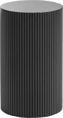 Produktbild von BELIANI Beistelltisch Schwarz MDF Geriffeltes Design Basis ø 30 cm Modernes Design Wohnzimmer
